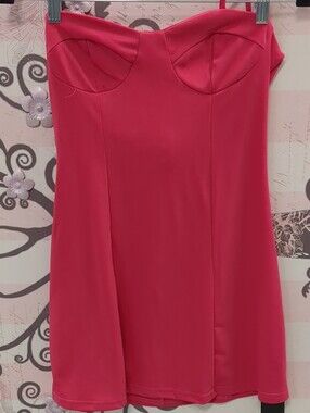 One shoulder Strap Pink Mini Dress